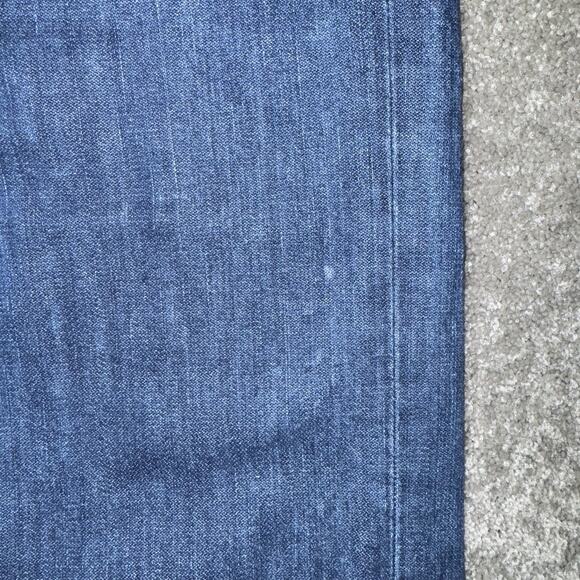 True Religion Mens 40 Skinny Fit Jeans Blue Distressed Denim Designer USA - Picture 4 of 13